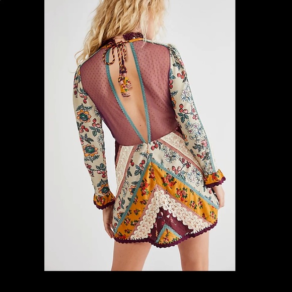 NWOT Free People Fall To Pieces Mini Dress - Picture 3 of 3